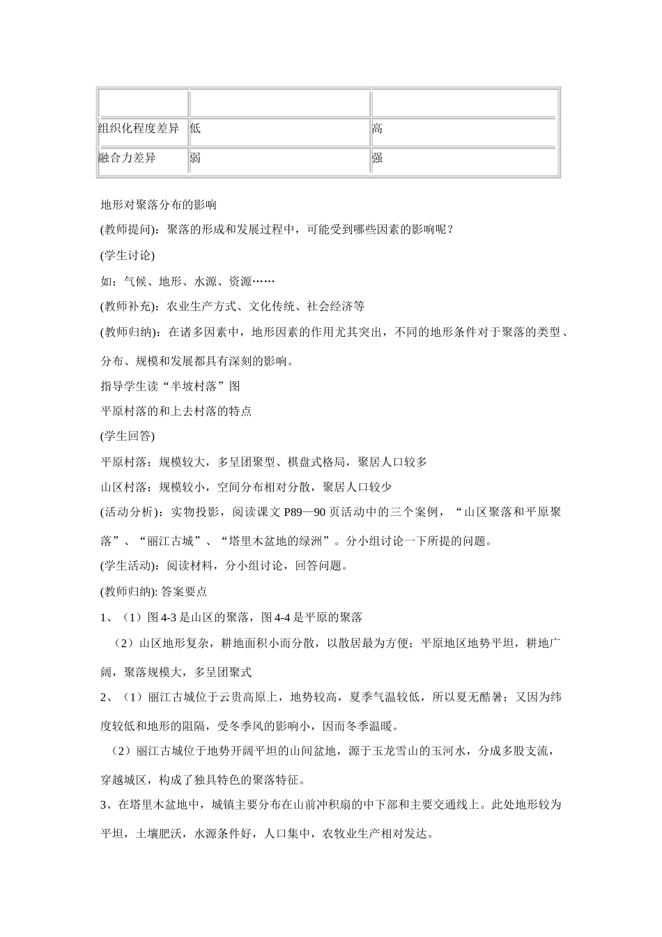 高中地理：4.1《地形对聚落及交通线路分布的影响》学案（湘教必修1）_第3页