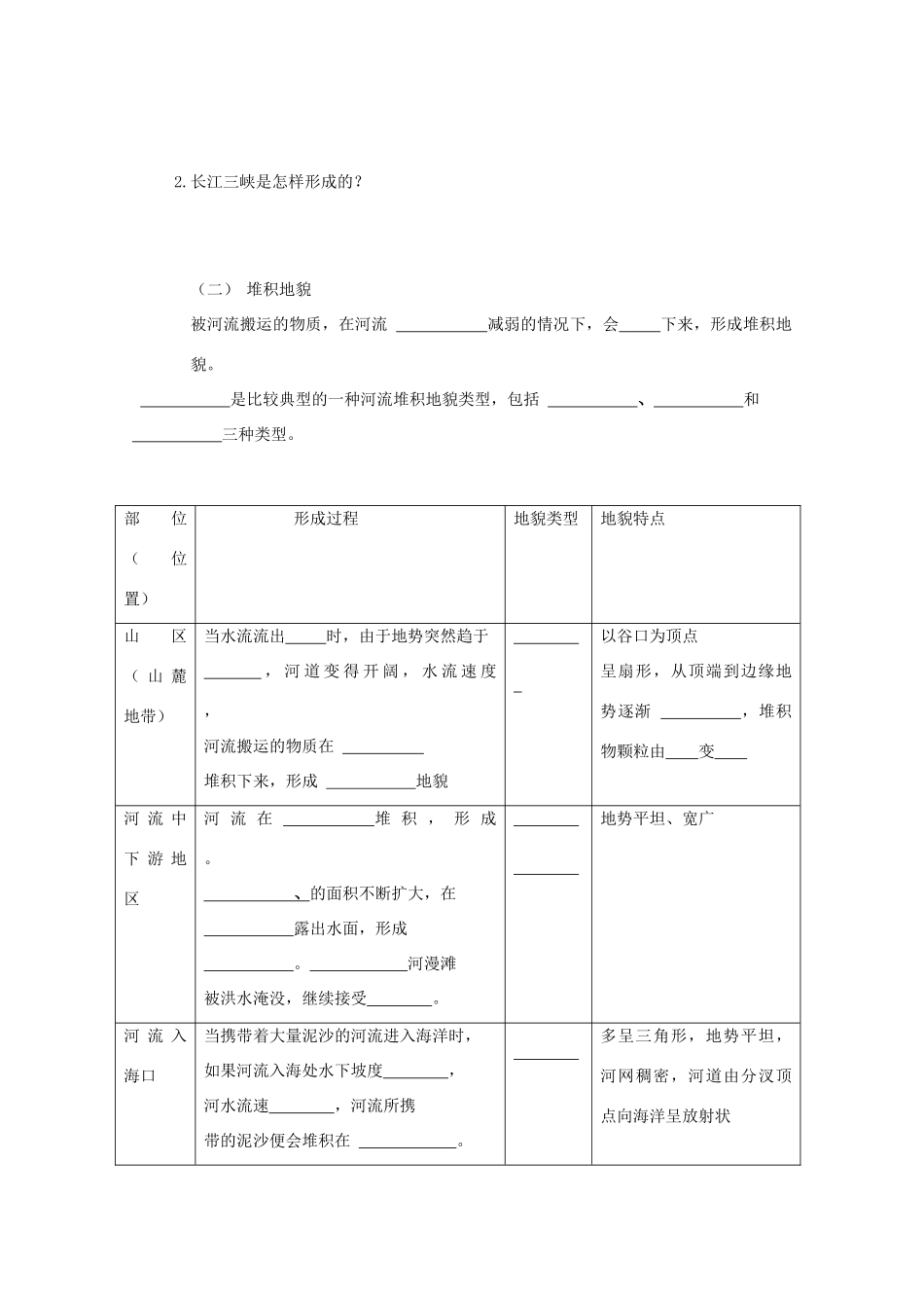 高中地理：4.3《河流地貌的发育》（学案）（新人教必修1）_第2页