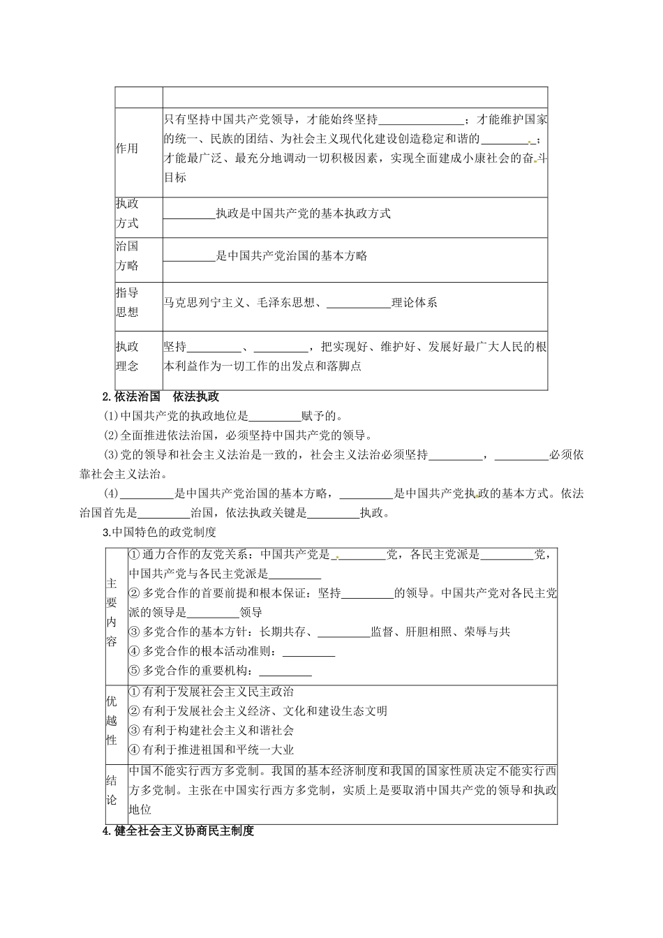 高考政治二轮专题突破 专题6 发展中国特色社会主义民主政治导学案-人教版高三全册政治学案_第2页