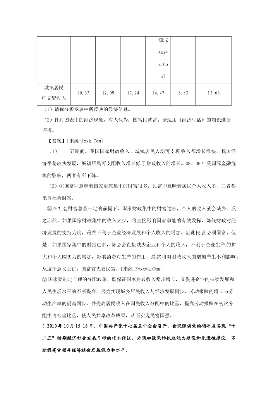 高考政治 综合题：国强民富 双翼齐飞素材_第3页