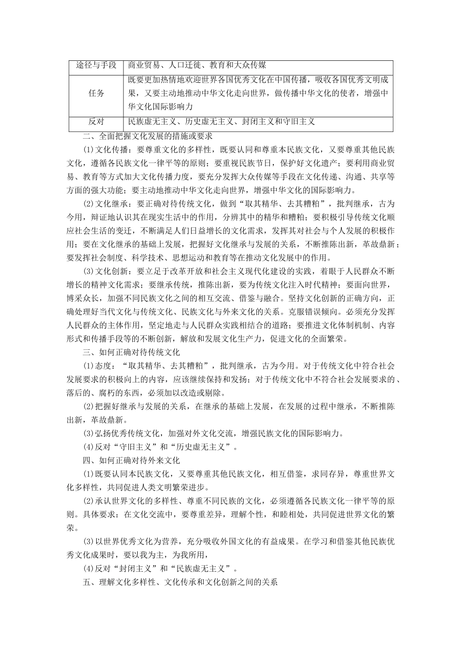 高考政治一轮复习 第二单元 文化传承与创新 整合提升学案 新人教版必修3-新人教版高三必修3政治学案_第2页
