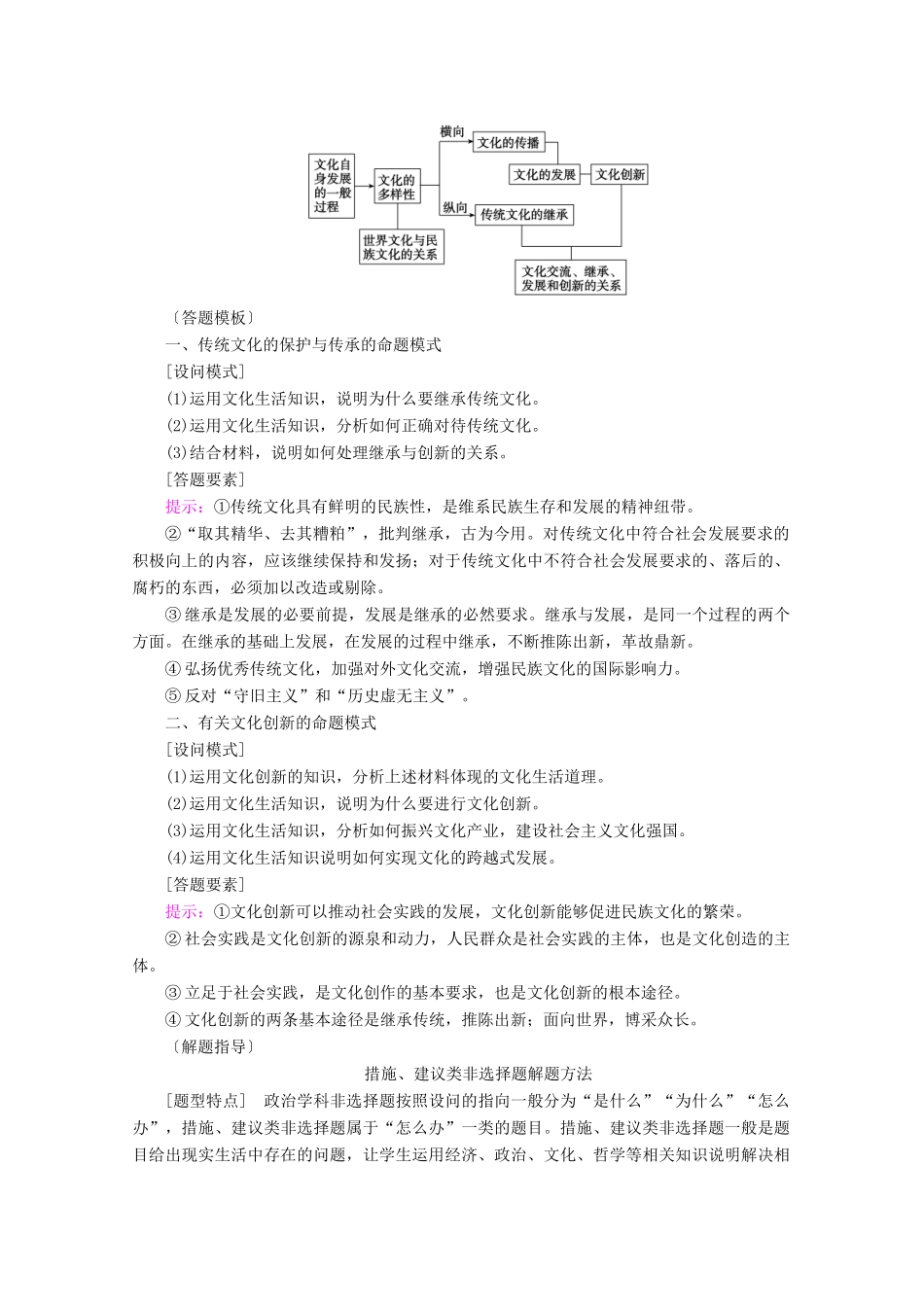 高考政治一轮复习 第二单元 文化传承与创新 整合提升学案 新人教版必修3-新人教版高三必修3政治学案_第3页