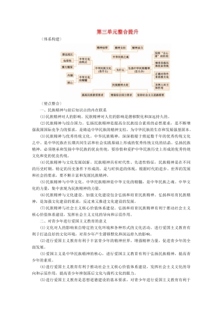 高考政治一轮复习 第三单元 中华文化与民族精神 整合提升学案 新人教版必修3-新人教版高三必修3政治学案