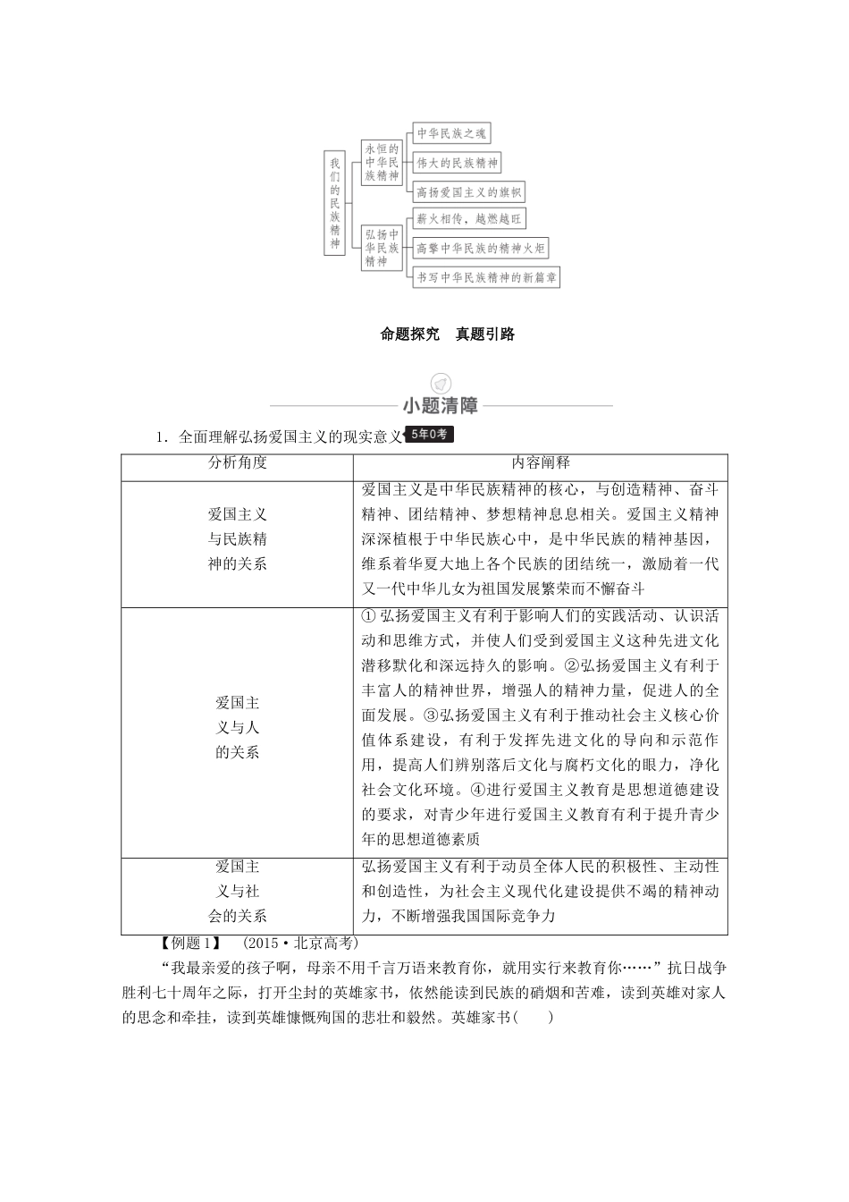高考政治一轮复习 模块3 文化生活 第3单元 中华文化与民族精神 第7课 我们的民族精神教学案-人教版高三全册政治教学案_第3页