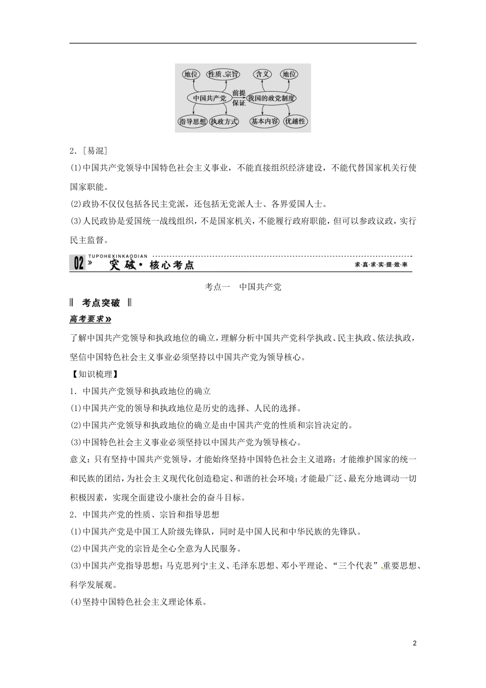 高考政治一轮复习精品学案 3.6我国的政党制度 新人教版必修2_第2页
