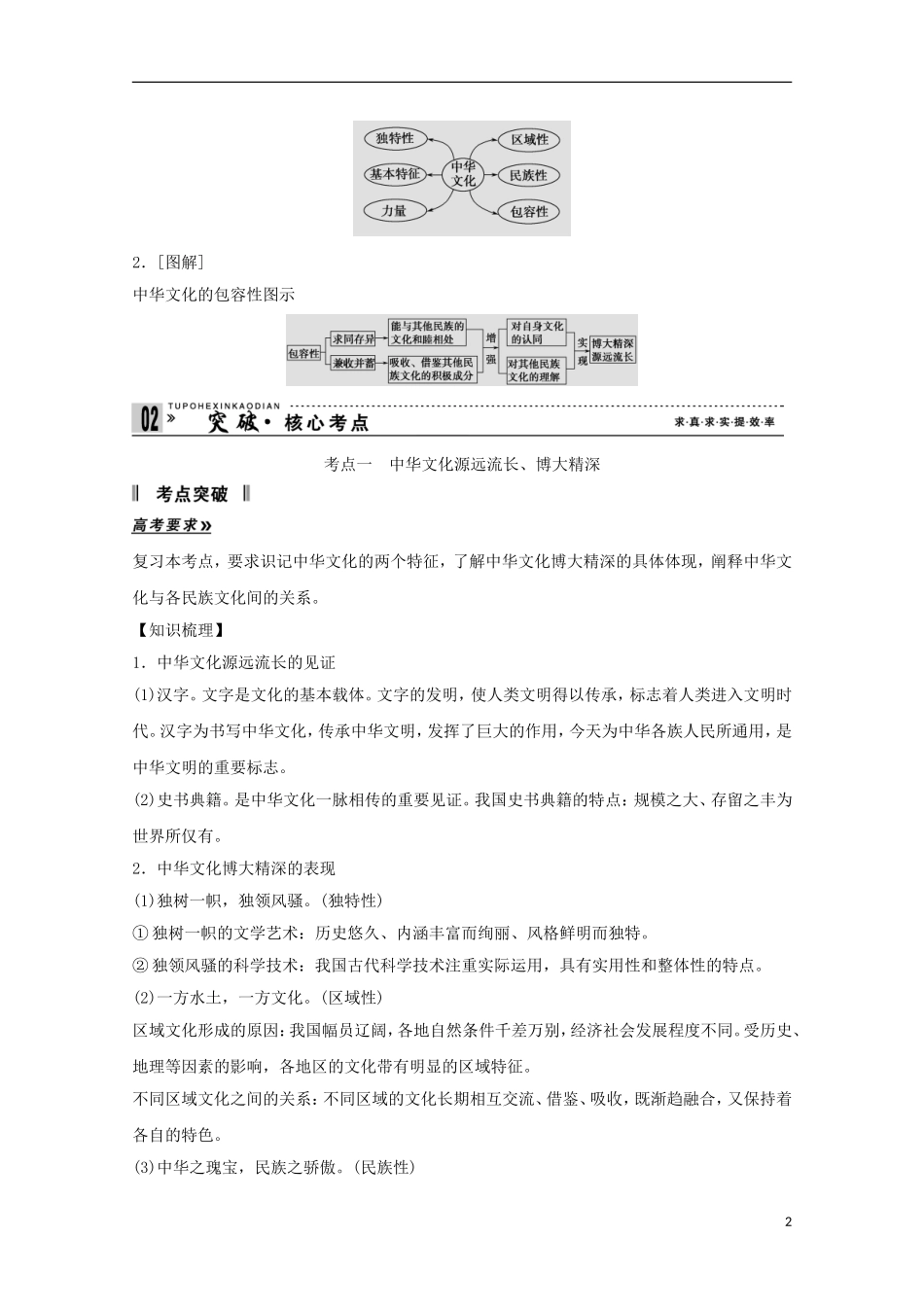 高考政治一轮复习精品学案 3.6我们的中华文化 新人教版必修3_第2页