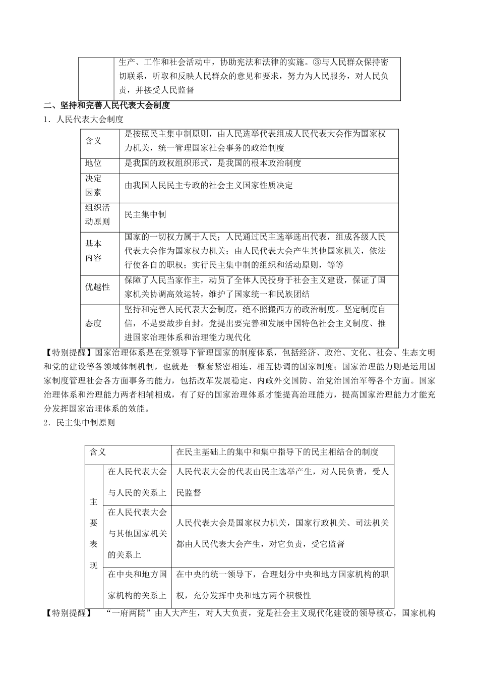 高考政治一轮复习 专题16 我国的人民代表大会制度（教学案）-人教版高三全册政治教学案_第2页