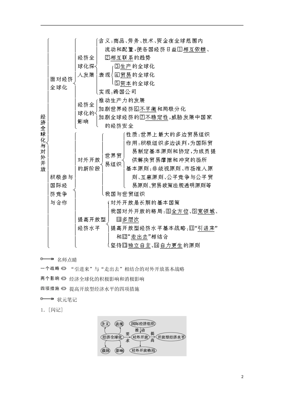 高考政治一轮复习精品学案 4.11经济全球化与对外开放 新人教版必修1_第2页