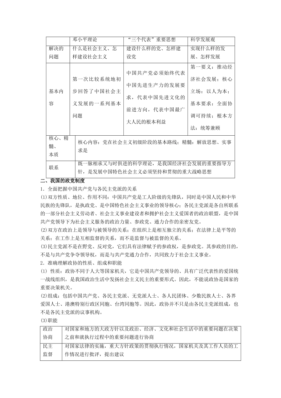 高考政治一轮复习 专题17 我国的政党制度（教学案）（含解析）-人教版高三全册政治教学案_第2页