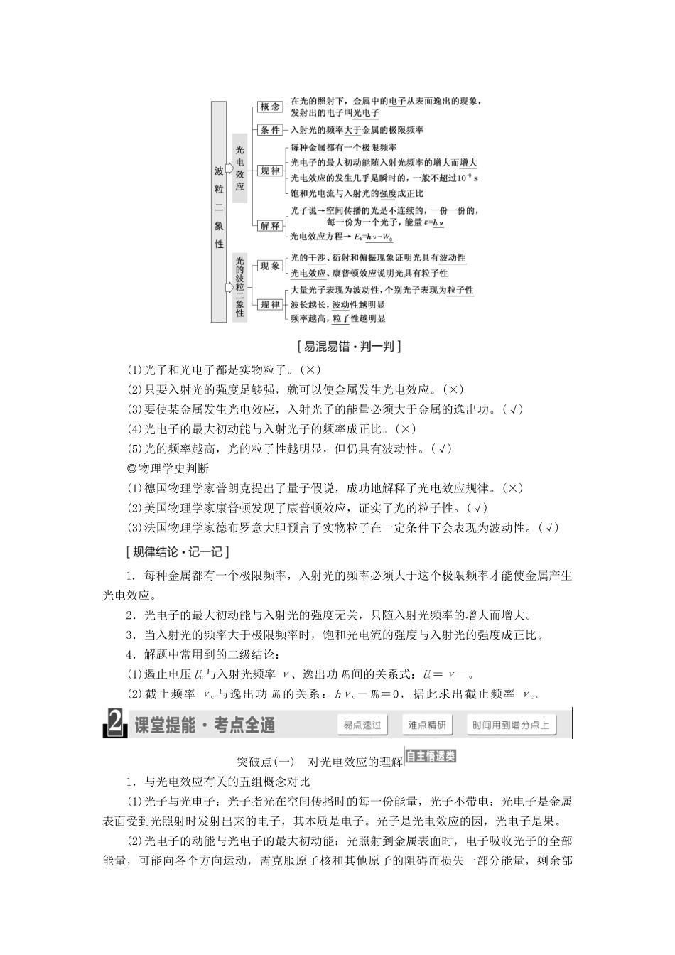 高考物理一轮复习 第十二章 近代物理初步学案-人教版高三全册物理学案_第2页