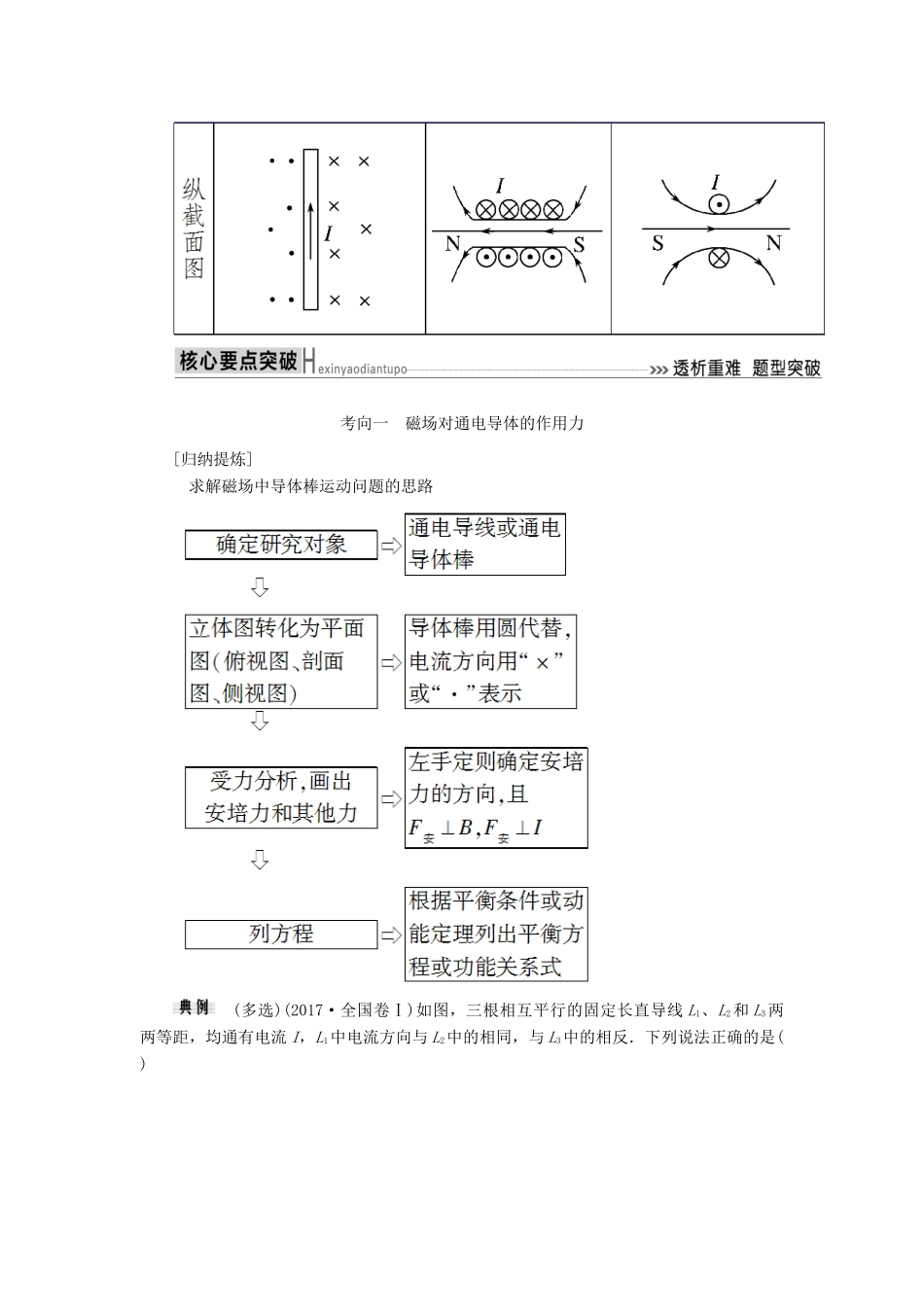 高考物理二轮复习 板块一 专题突破复习 专题三 电场与磁场 第二讲 磁场及带电粒子在磁场中的运动学案-人教版高三全册物理学案_第3页