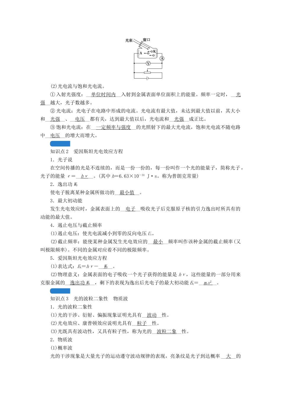 高考物理一轮复习 第十四章 近代物理初步 第1讲 波粒二象性学案 新人教版-新人教版高三全册物理学案_第2页