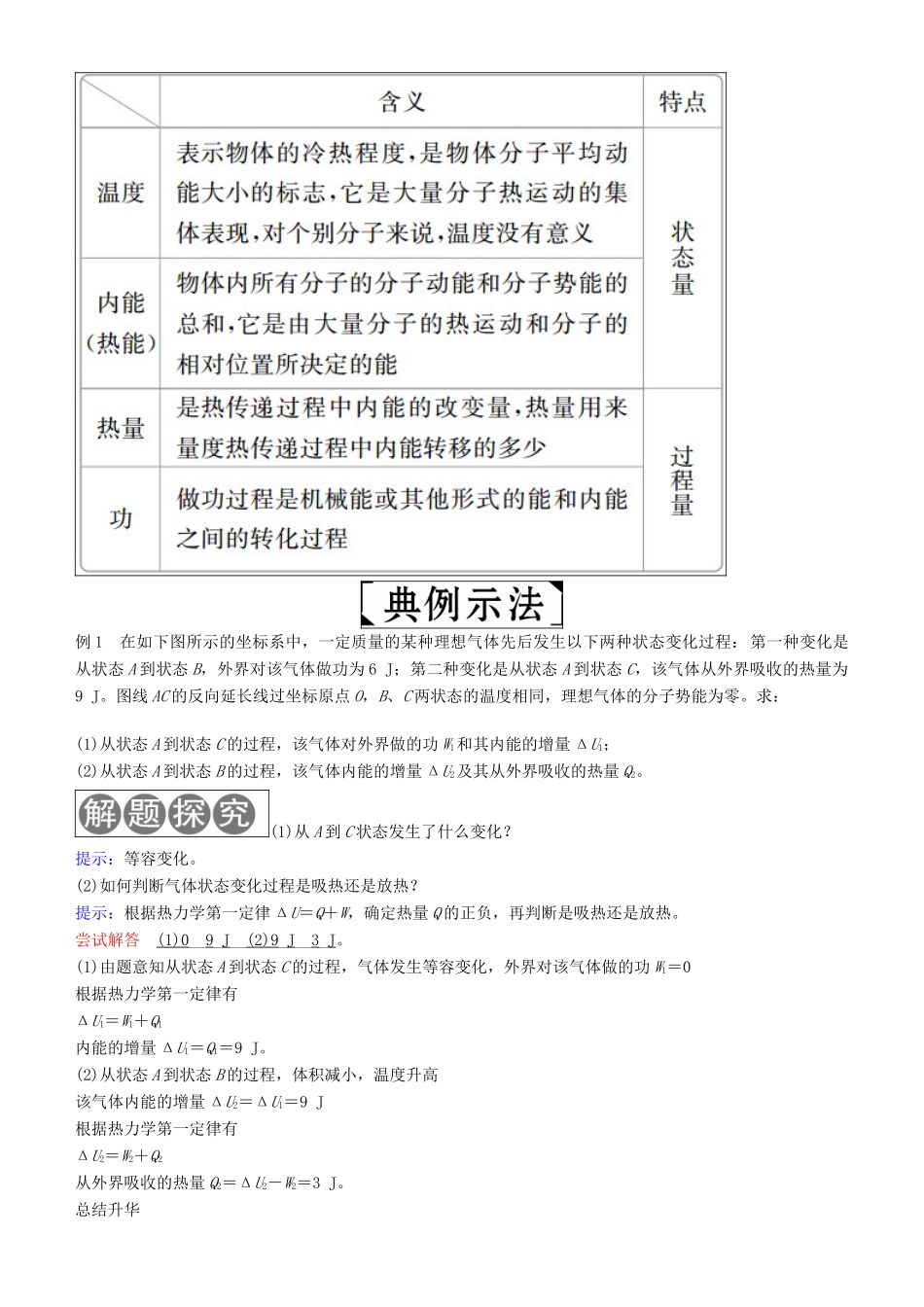 高考物理一轮复习 第十四章 热学 第3讲 热力学定律与能量守恒学案-人教版高三全册物理学案_第3页