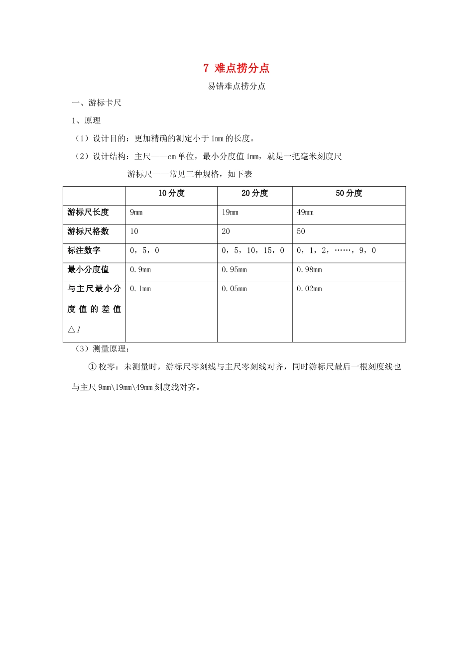 高考物理二轮复习 记背材料7 难点捞分点学案-人教版高三全册物理学案_第1页