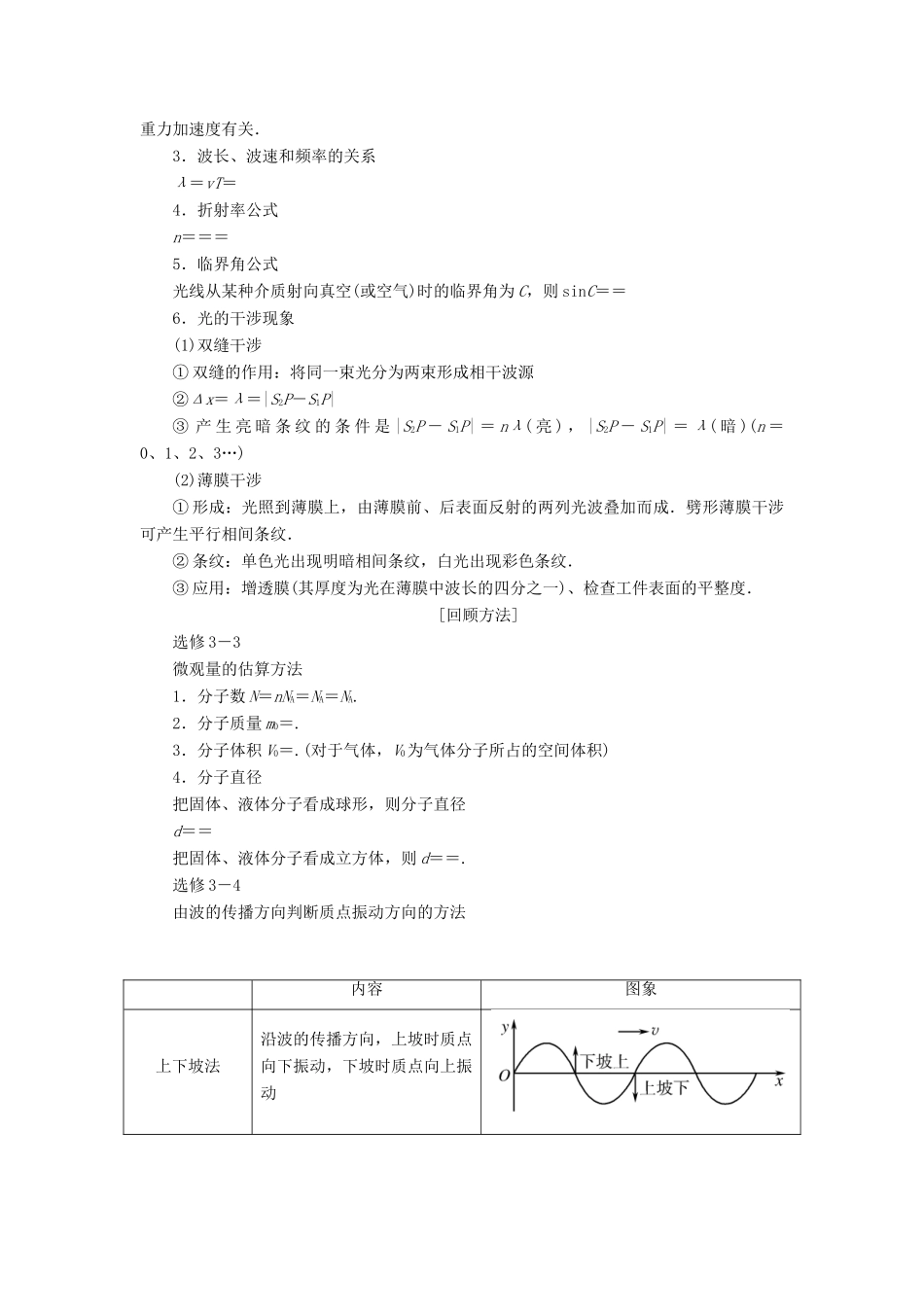 高考物理二轮复习 考前第2天 选考部分学案-人教版高三全册物理学案_第2页