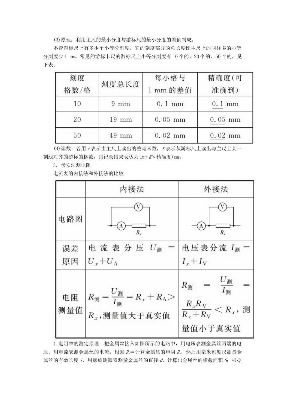 高考物理一轮复习 第八章 恒定电流 第3讲 实验：测定金属的电阻率学案-人教版高三全册物理学案_第2页