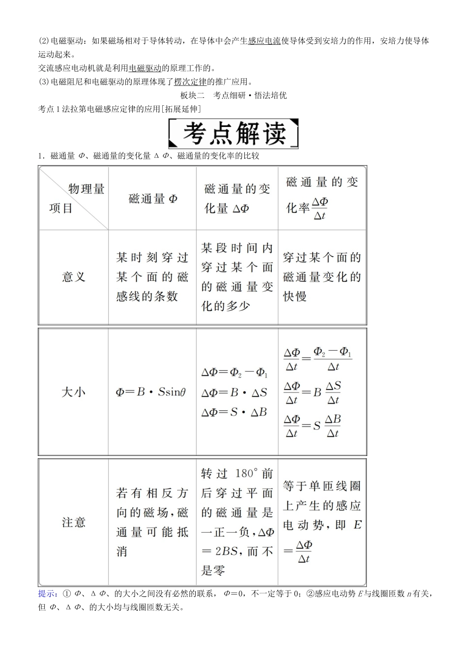高考物理一轮复习 第十章 电磁感应 第2讲 法拉第电磁感应定律 自感现象学案-人教版高三全册物理学案_第2页