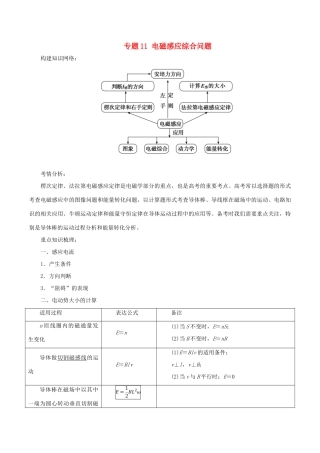 高考物理二轮复习 专题11 电磁感应综合问题学案-人教版高三全册物理学案
