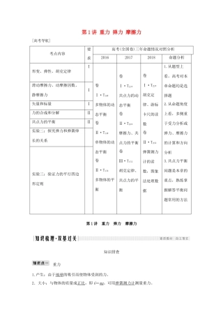 高考物理一轮复习 第二章 相互作用 第1讲 重力 弹力 摩擦力学案作业（含解析）新人教版必修1-新人教版高三必修1物理学案