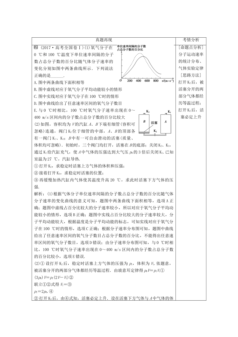 高考物理二轮复习 专题八 选考模块 第1讲 热学学案-人教版高三全册物理学案_第3页