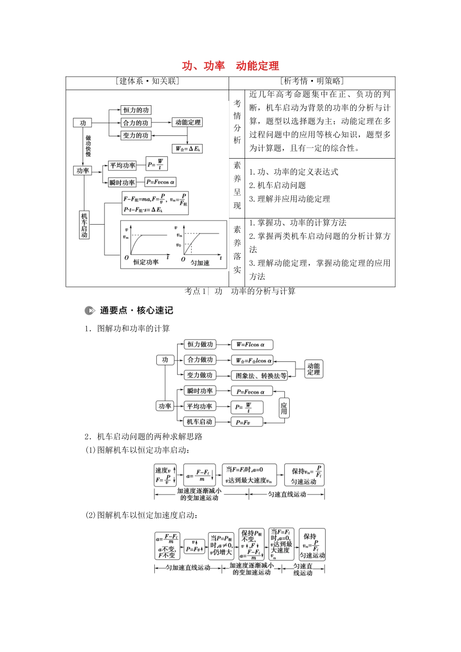 高考物理二轮复习 专题复习篇 专题2 第1讲 功、功率 动能定理学案-人教版高三全册物理学案_第1页