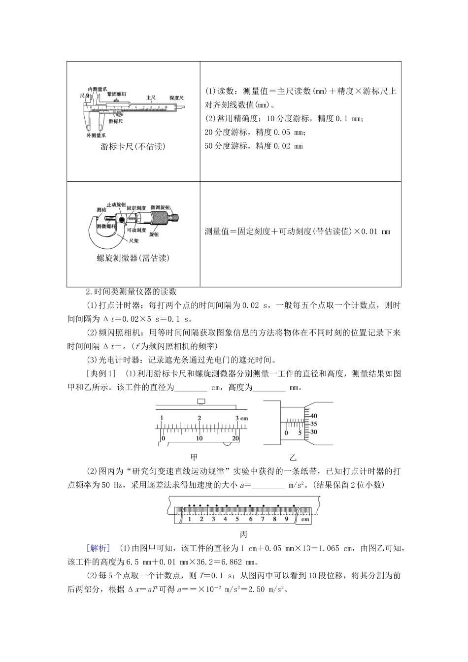高考物理二轮复习 专题复习篇 专题6 第1讲 力学实验及创新学案-人教版高三全册物理学案_第2页