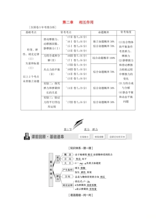 高考物理一轮复习 第二章 相互作用学案-人教版高三全册物理学案