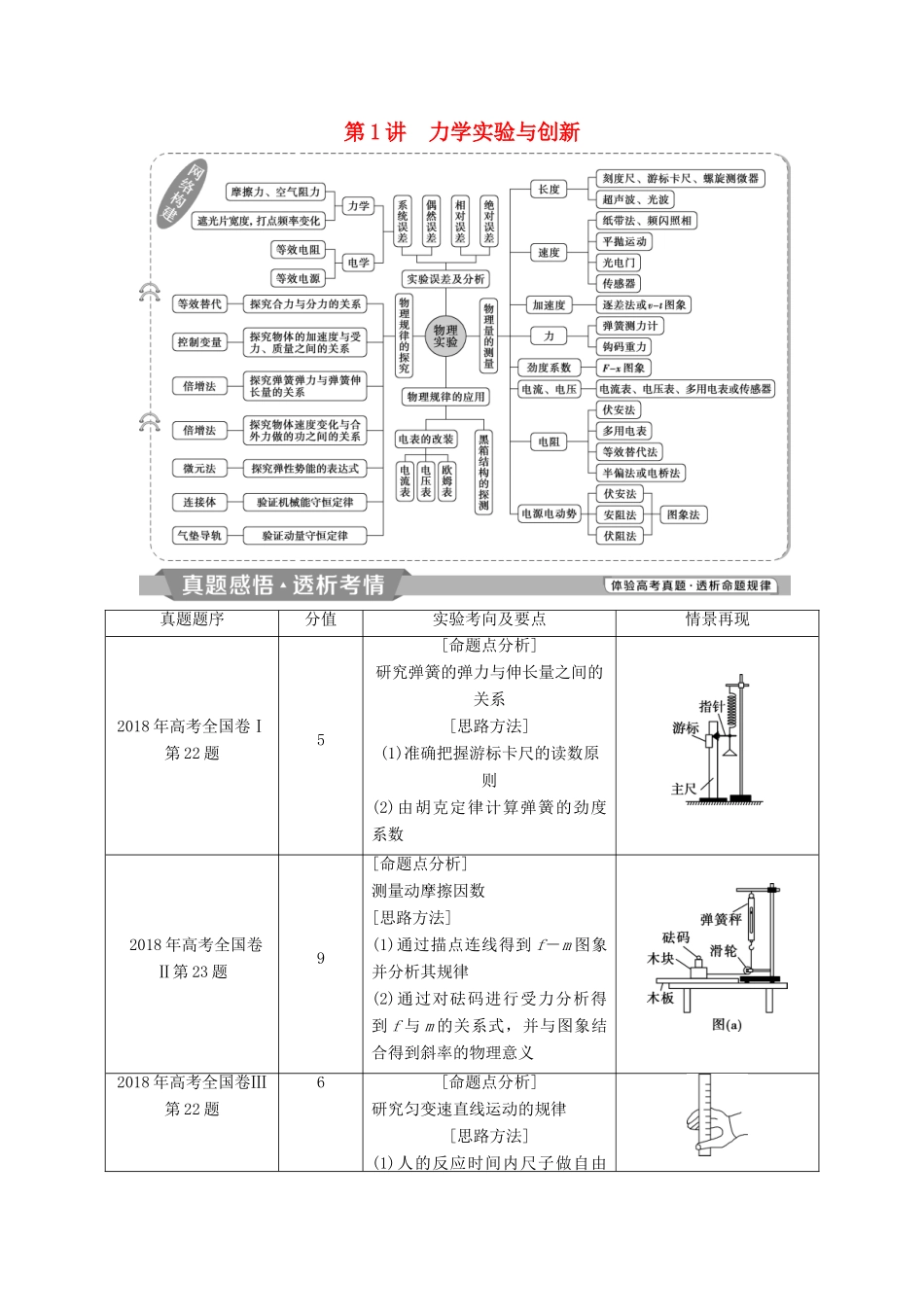 高考物理二轮复习 专题七 实验技巧与创新 第1讲 力学实验与创新学案-人教版高三全册物理学案_第1页