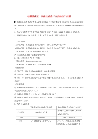 高考物理一轮复习 第四章 曲线运动 万有引力与航天 专题强化五 天体运动的“三类热点”问题学案作业（含解析）新人教版-新人教版高三全册物理学案