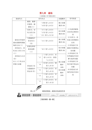 高考物理一轮复习 第九章 磁场学案-人教版高三全册物理学案