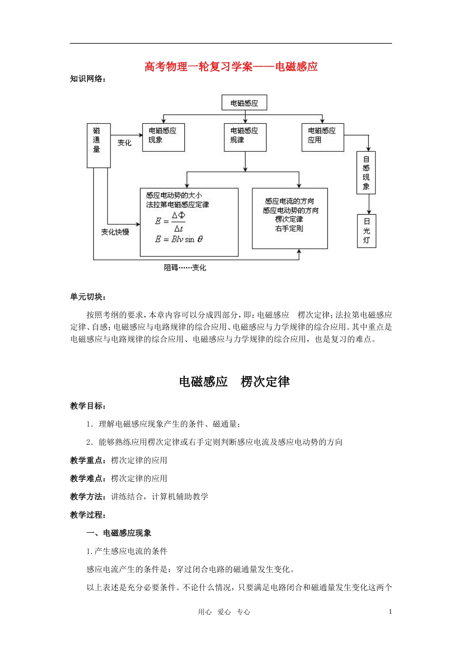 高考物理一轮复习—电磁感应 学案_第1页