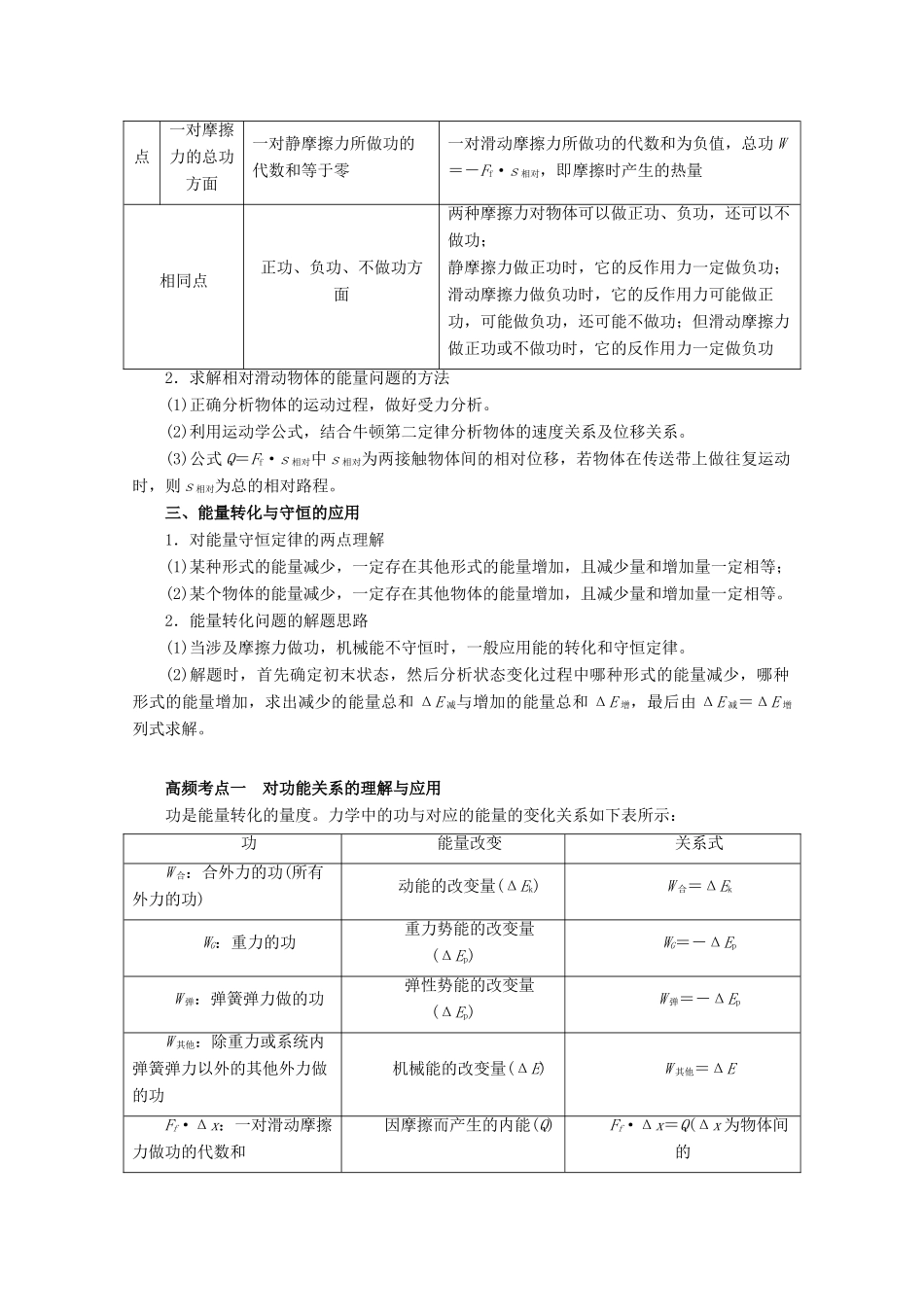 高考物理一轮复习 专题5.4 功能关系、能量转化和守恒定律教学案-人教版高三全册物理教学案_第2页