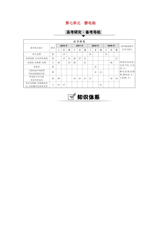 高考物理一轮复习 第七单元 静电场 第1讲 电场力的性质学案 新人教版-新人教版高三全册物理学案