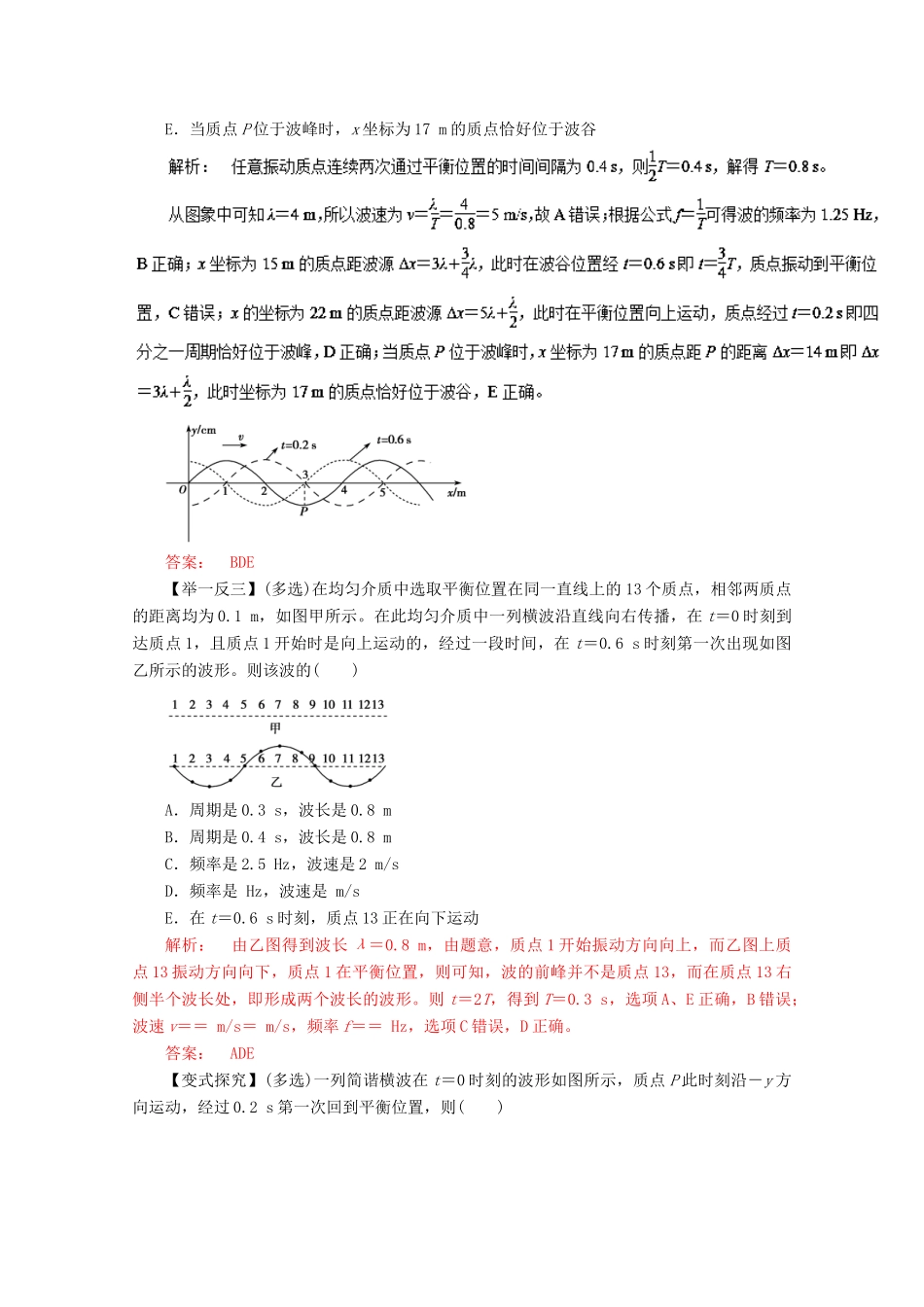 高考物理一轮复习 专题12.2 机械波教学案-人教版高三全册物理教学案_第3页