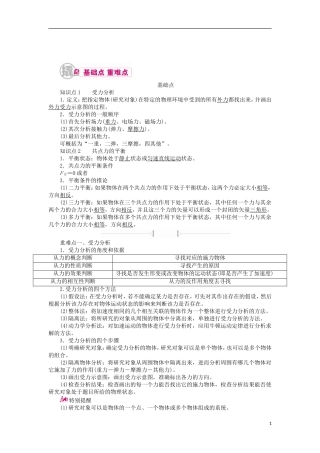 高考物理一轮复习 专题二 相互作用 考点三 受力分析 共点力的平衡教学案（含解析）-人教版高三全册物理教学案