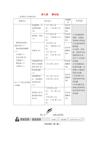 高考物理一轮复习 第七章 静电场学案-人教版高三全册物理学案