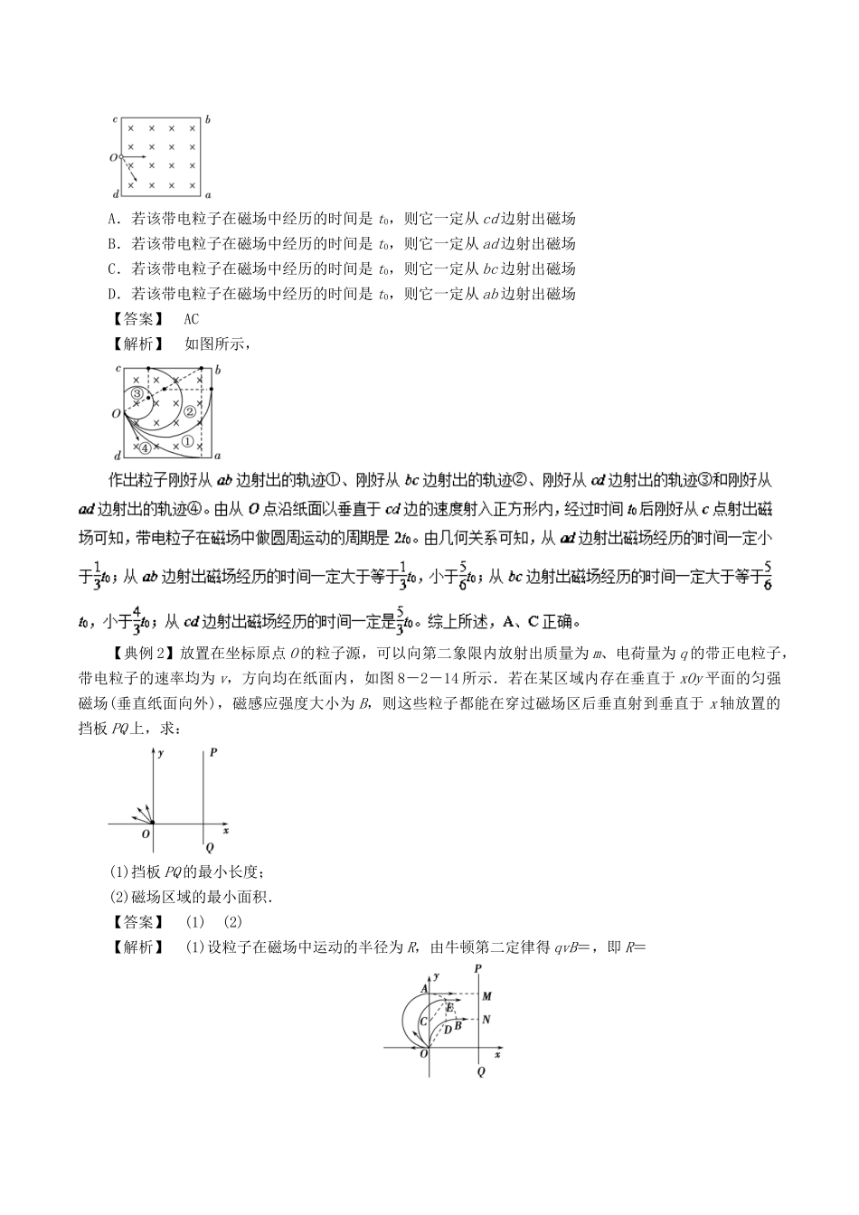 高考物理一轮复习 微专题系列之热点专题突破 专题50 带电粒子在匀强磁场中运动的临界极值问题学案-人教版高三全册物理学案_第2页