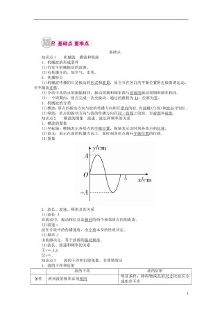 高考物理一轮复习 专题十四 机械振动、机械波、光学、电磁波、相对论 考点二 机械波教学案（含解析）-人教版高三全册物理教学案