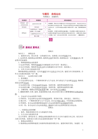 高考物理一轮复习 专题四 曲线运动 考点一 曲线运动 运动的合成与分解教学案（含解析）-人教版高三全册物理教学案