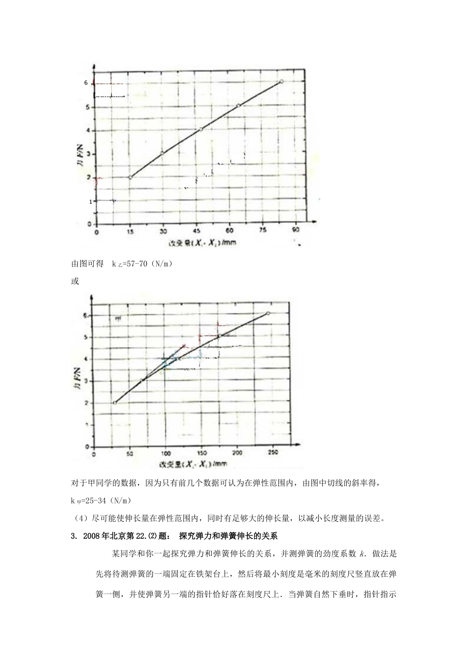 高考物理实验2 探究弹力和弹簧伸长的关系素材_第3页