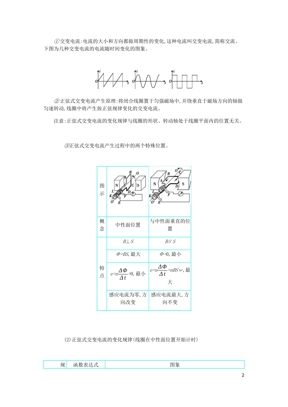 高考物理总复习 第十四单元 交变电流 第1讲 交变电流的产生和描述教师用书（含解析）-人教版高三全册物理课件_第2页