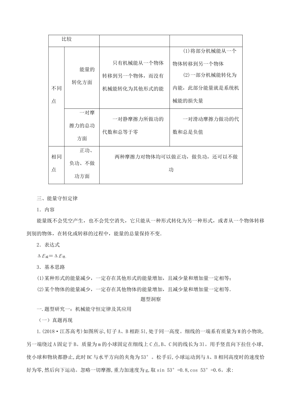 高考物理总复习 专题08 功能关系、机械能守恒定律及其应用精准导航学案-人教版高三全册物理学案_第2页