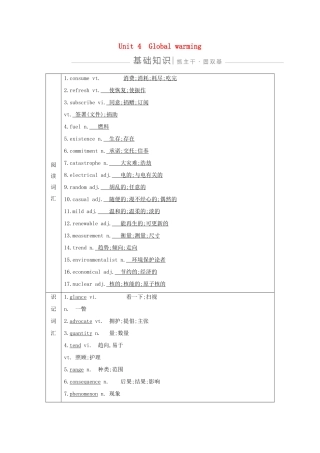 高考英语一轮复习 Unit 4 Global warming导学案 新人教版选修6-新人教版高三选修6英语学案