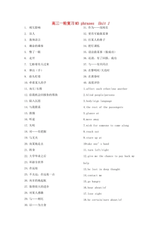 高考英语 m3phrases素材 牛津版