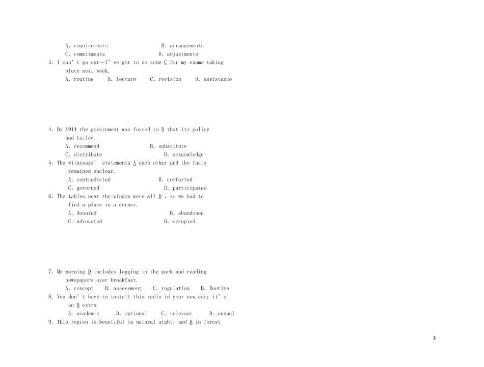 高考英语 Unit 5Travelling abroad （练案+学案） 新人教版选修7_第3页