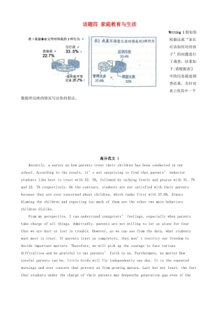 高考英语 高分话题范文 话题四 家庭教育与生活学案 新人教版-新人教版高三全册英语学案