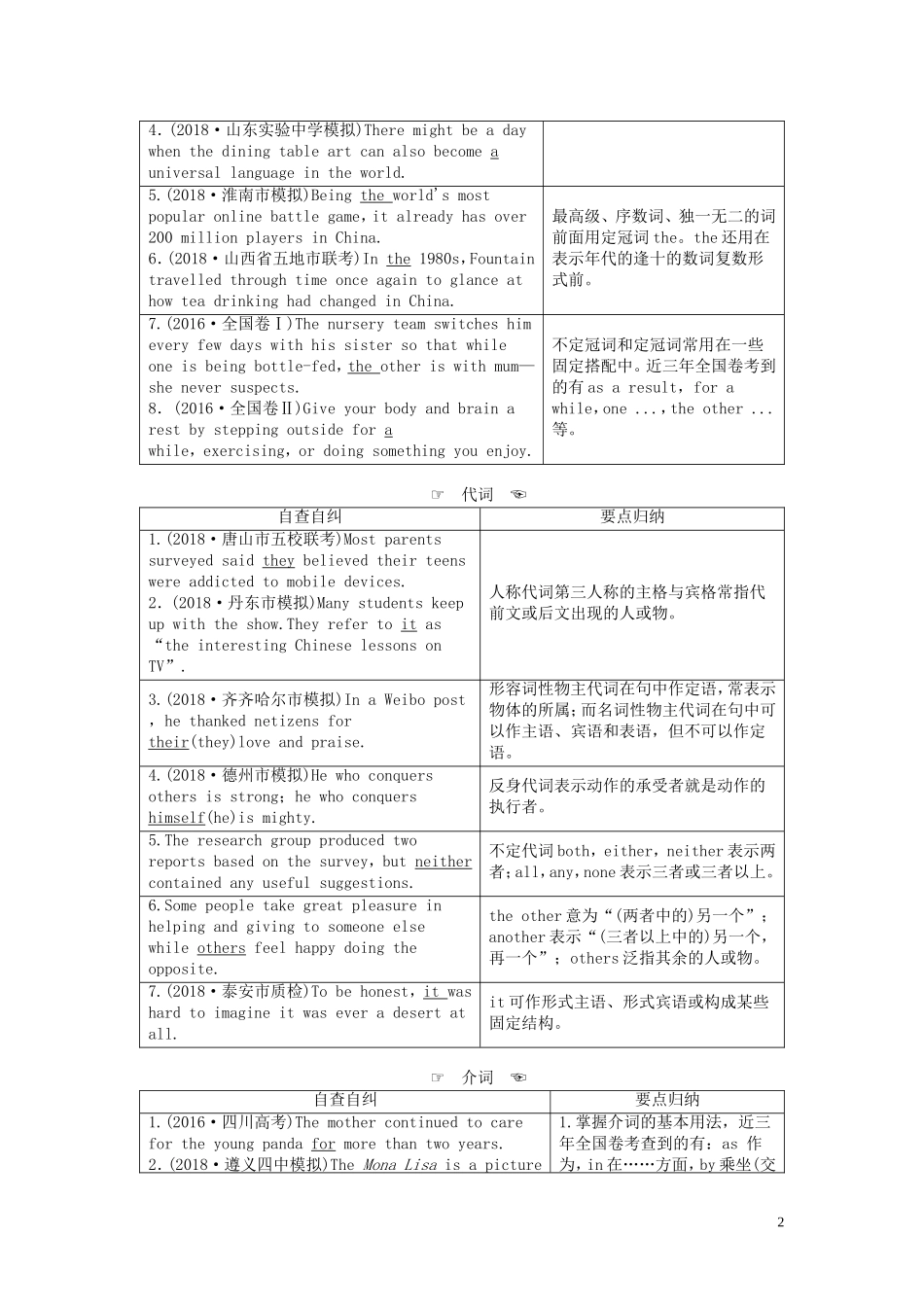 高考英语二轮复习 第2板块 专题4 语法填空 第4节 三处重点知识学案（含解析）-人教版高三全册英语学案_第2页