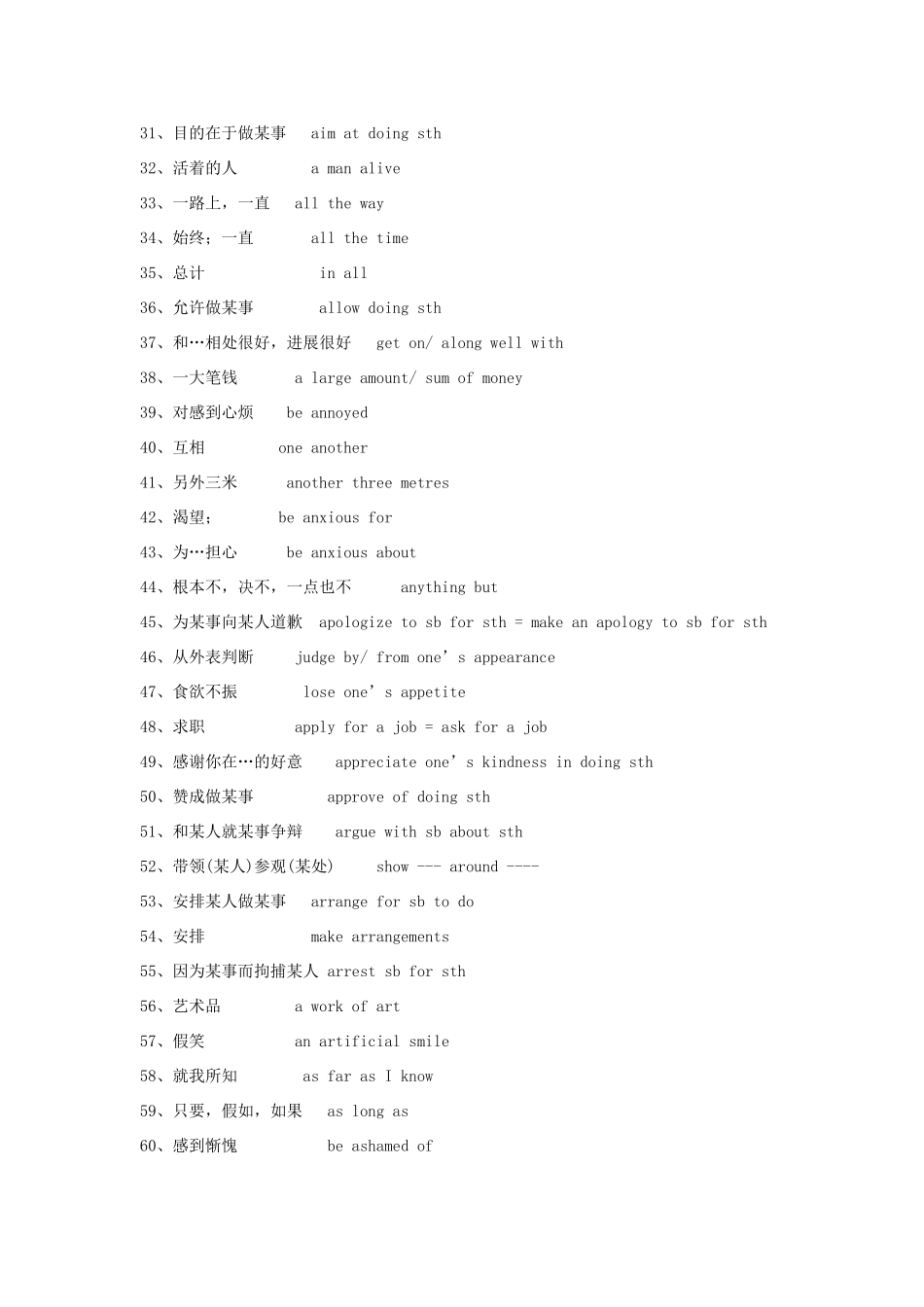 高考英语 词汇手册词组默写1_第2页