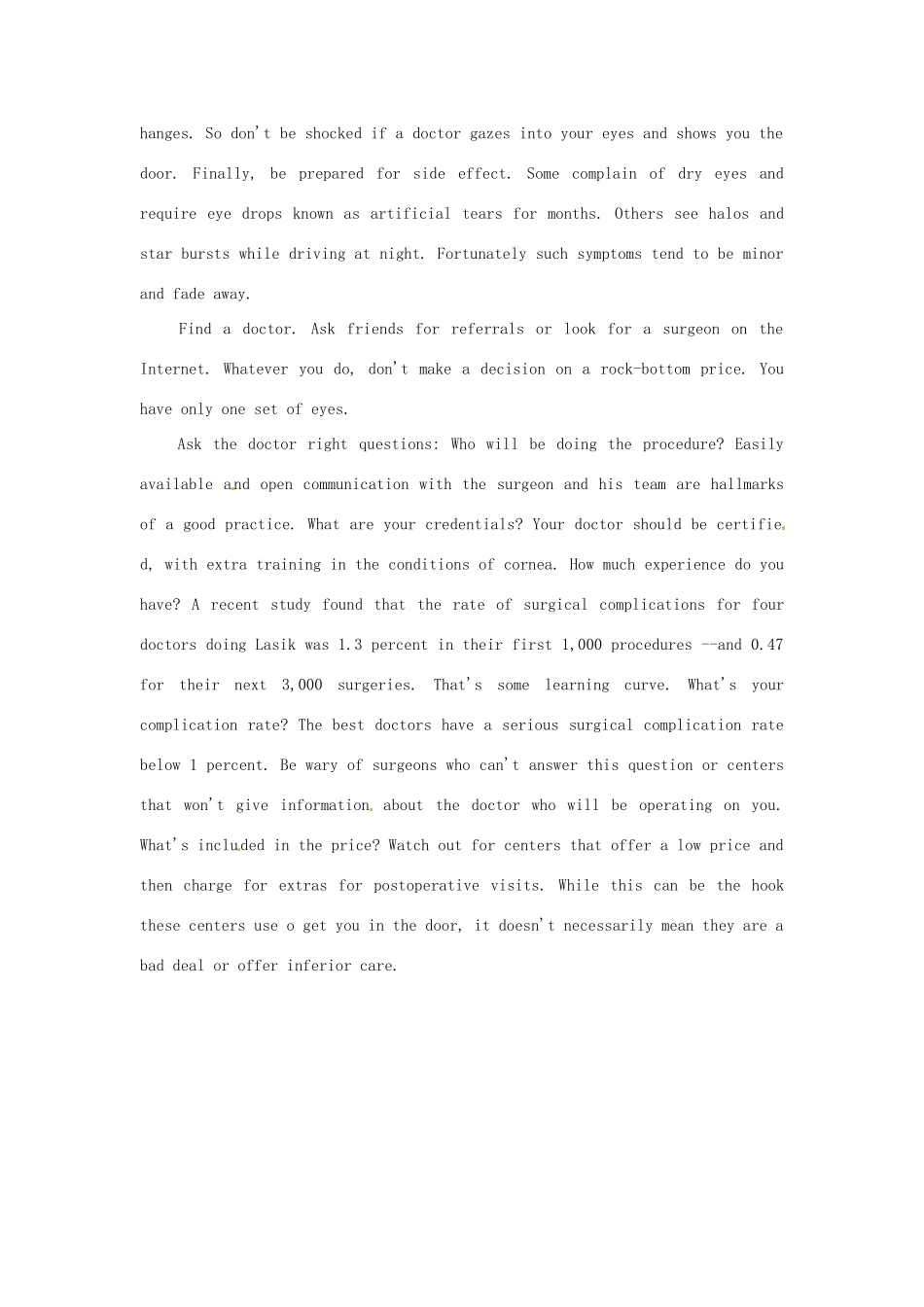 高考英语《流行话题 语境识词4500》Unit 55 　Reducing Risks in Eyesight Corrective Surgery素材_第2页