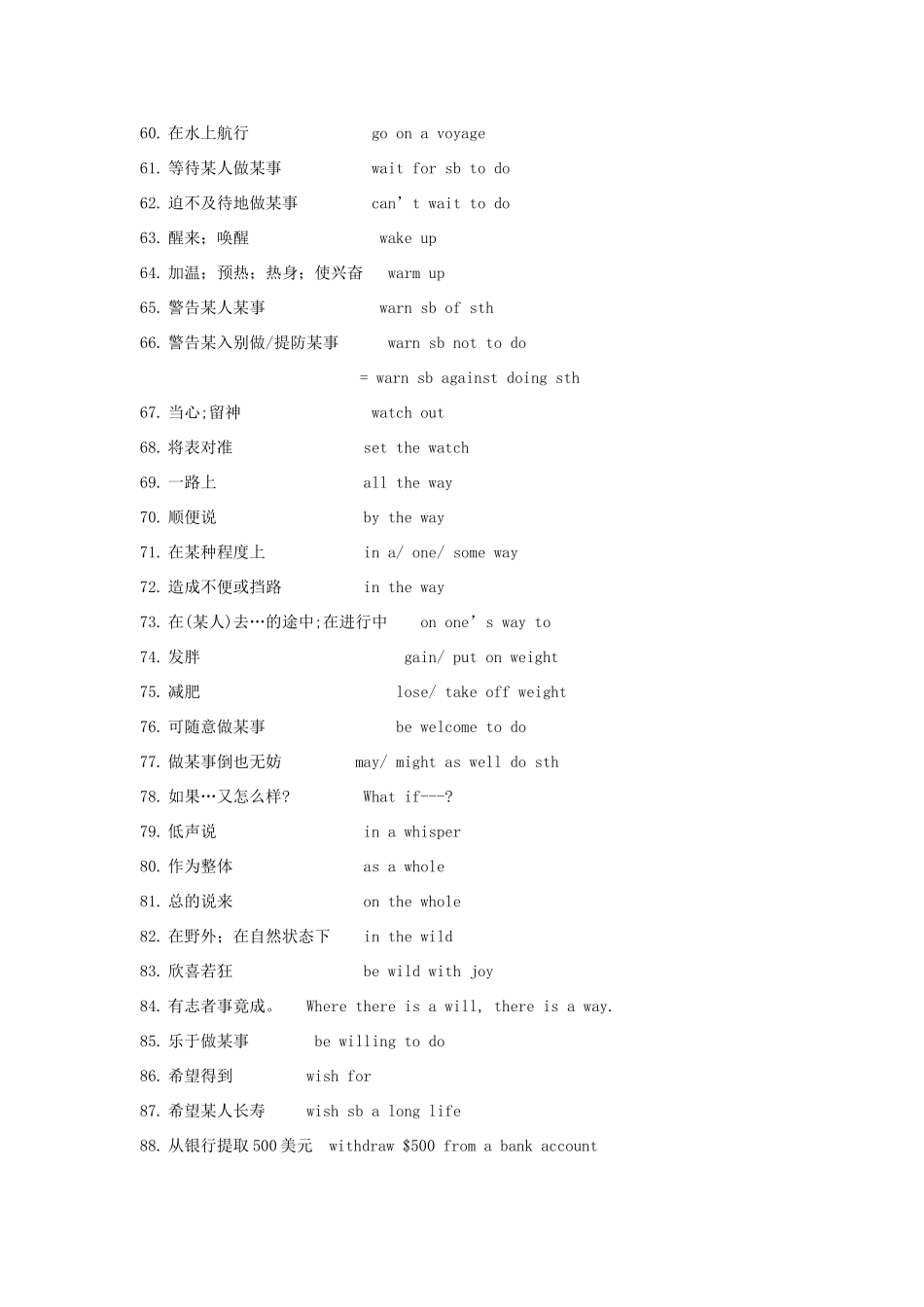 高考英语 词汇手册词组默写10_第3页